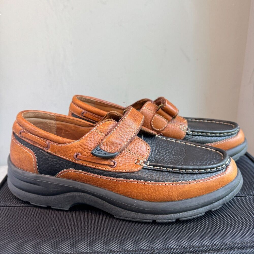 Dr. Comfort Mike 8660 Men's 8M Leather Loafers Black Brown Orthotic Diabetic